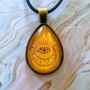 Celestial Eye and Moon Necklace